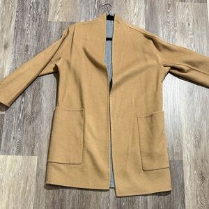 Vince Reversible Gray Camel Open Front Coat M